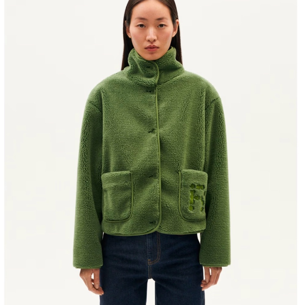 Thinking Mu Green Fleece Kourtney Jacket